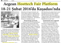 Aegean Hosttech Fair Platform 18-21 Şubat 2016'da Kuşadası'nda